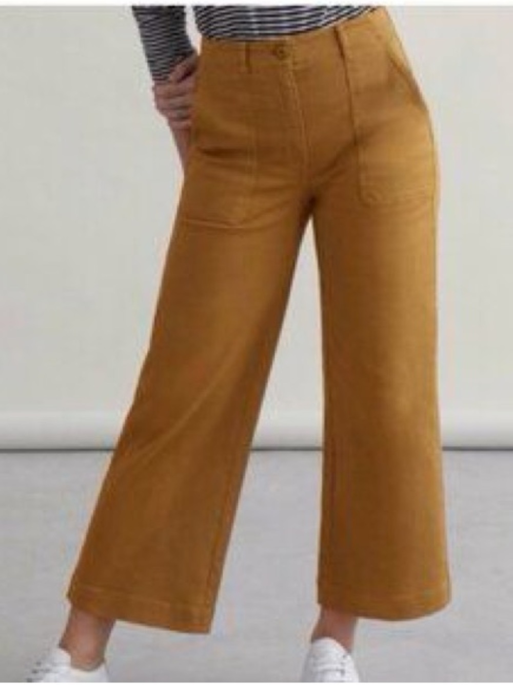Everlane High-Waist Wide-Leg Cropped Jeans Patch Pocket Denim Size 4